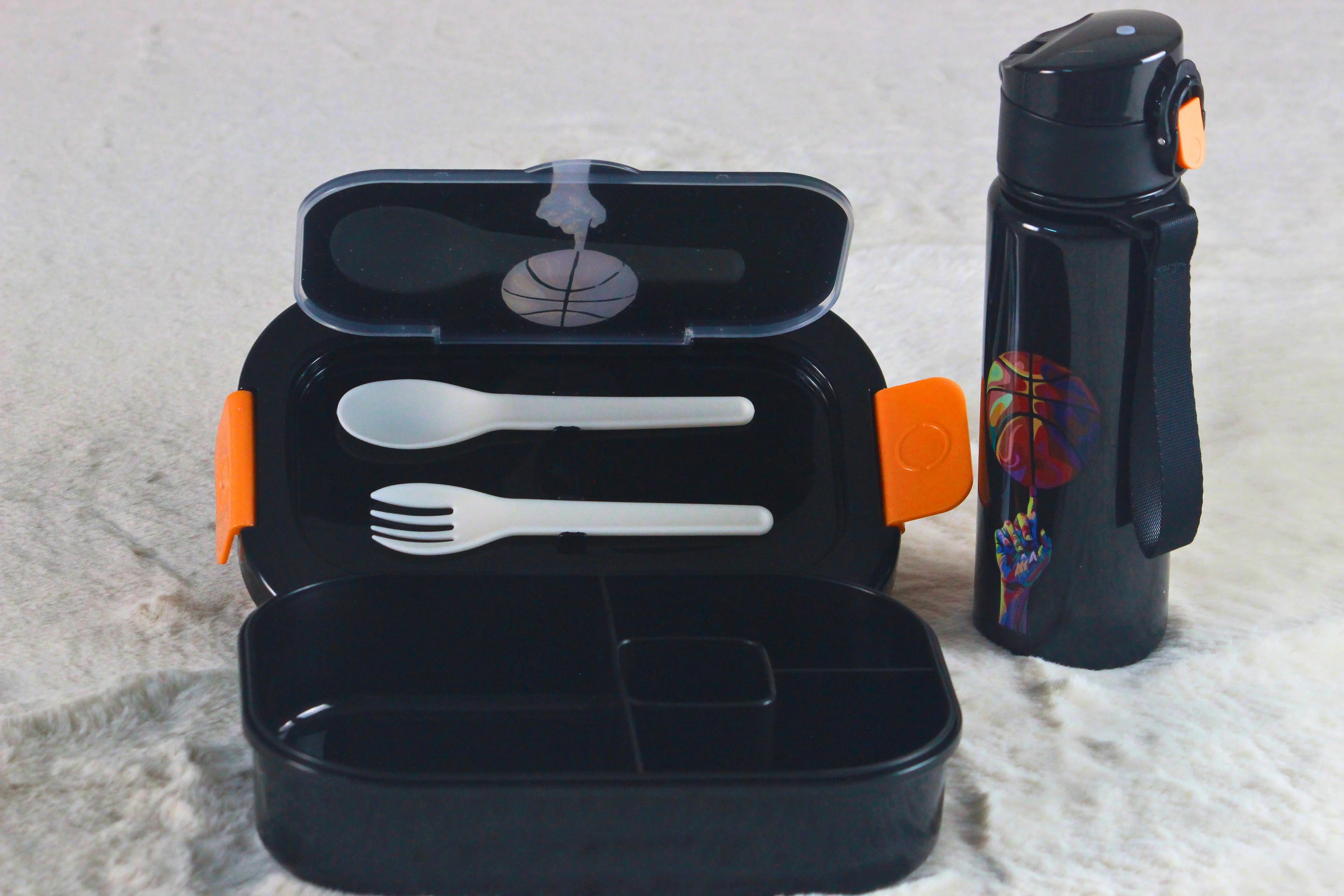 5-in-1 Basketball Kids School Backpack Set – Bag, Lunch Bag, Lunch Box, Bottle & Pouch