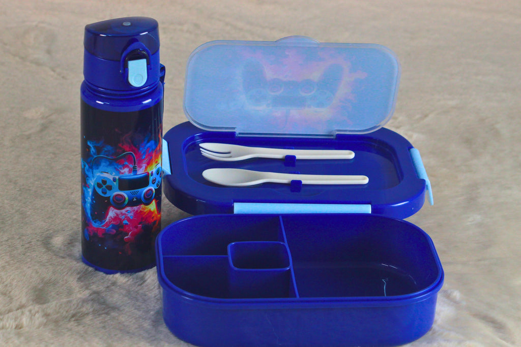 5-in-1 PlayStation-Themed Kids School Backpack Set – 16" Bag, Lunch Bag, Lunch Box, Bottle & Pouch