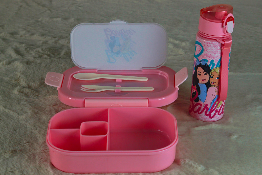 5-in-1 Barbie-Themed Kids School Backpack Set – 16" Bag, Lunch Bag, Lunch Box, Bottle & Pouch