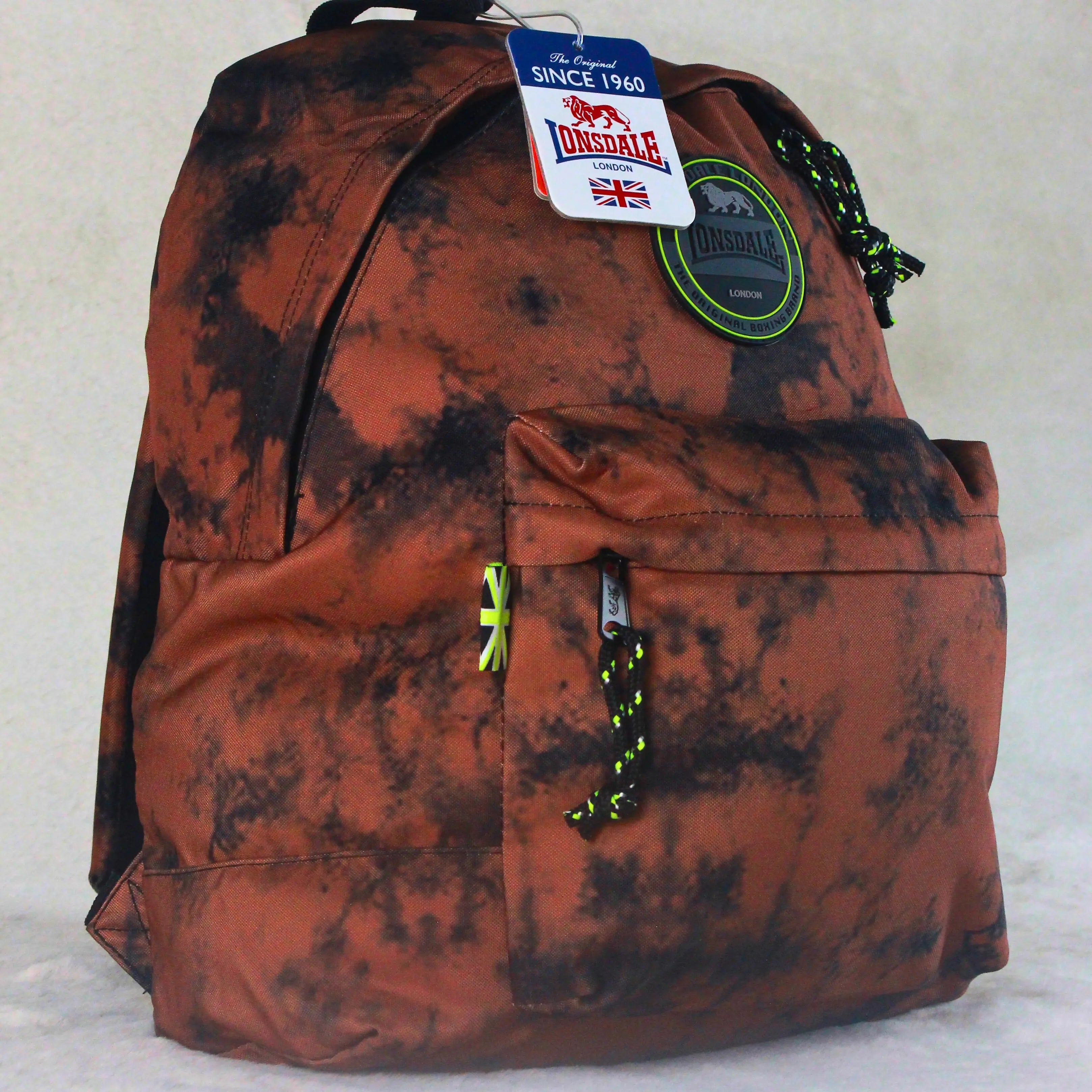 Lonsdale London Marble Backpack – Brown/Black | School, Uni & Travel