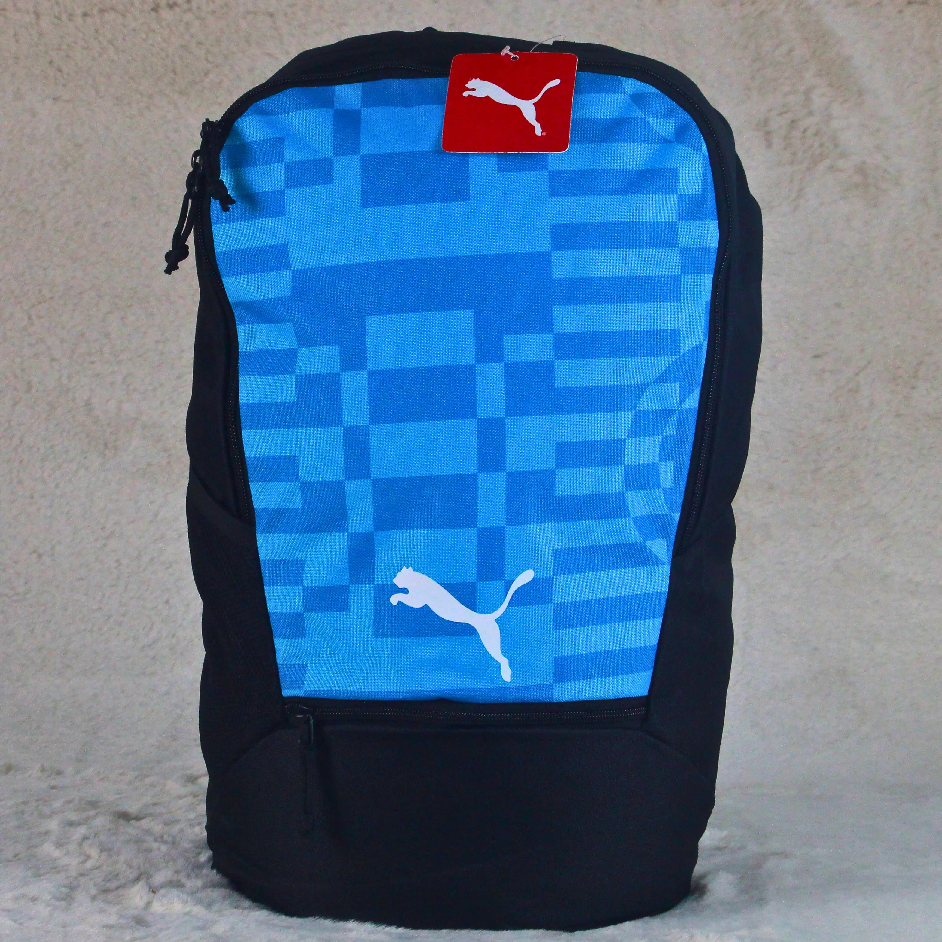 Original Puma Pixel Ice Blue & Black Backpack – Premium Imported