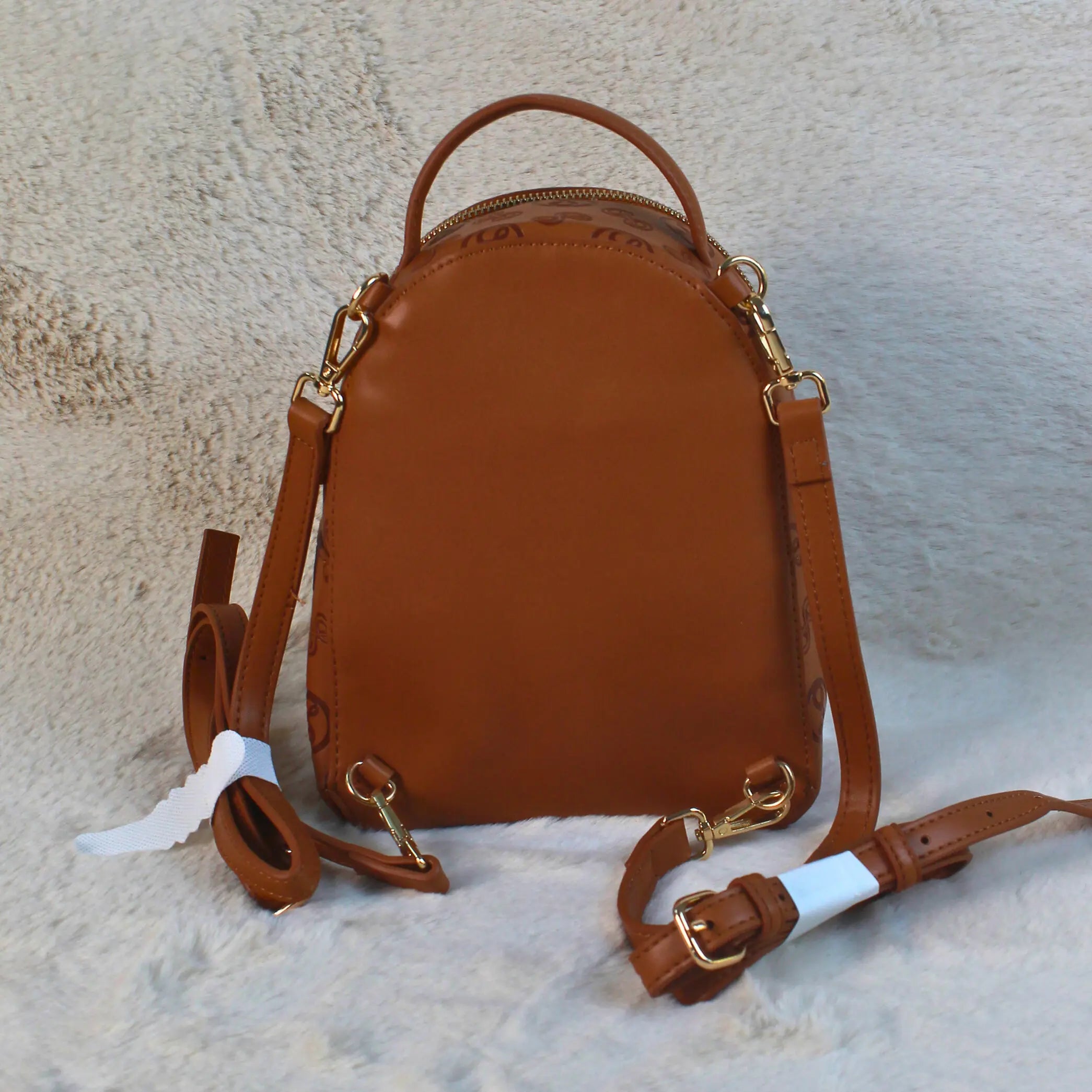 Sam & Libby Women’s Backpack – Brown Faux Leather Designer Style