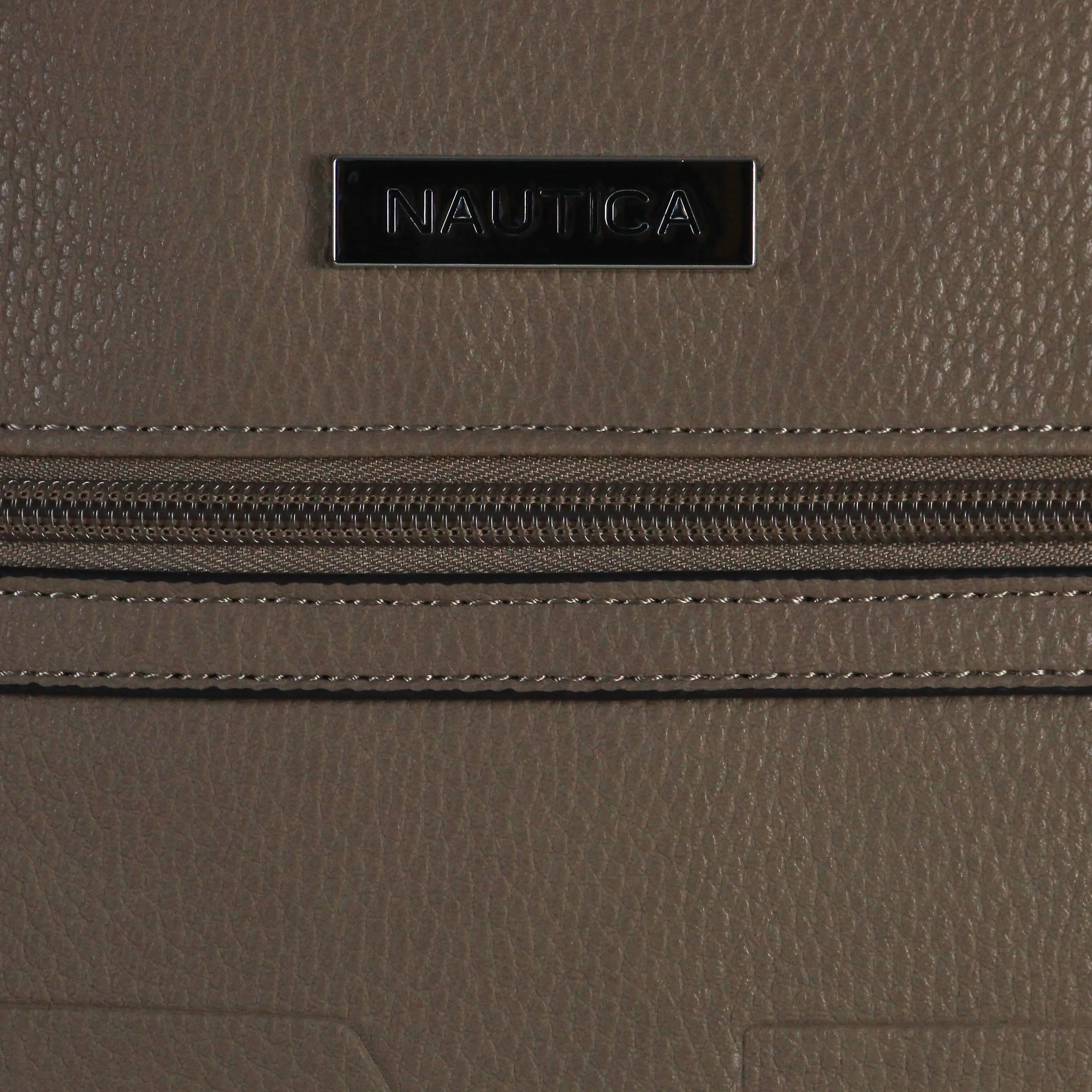 Nautica Women’s Embossed Logo Backpack – Beige Textured Faux Leather