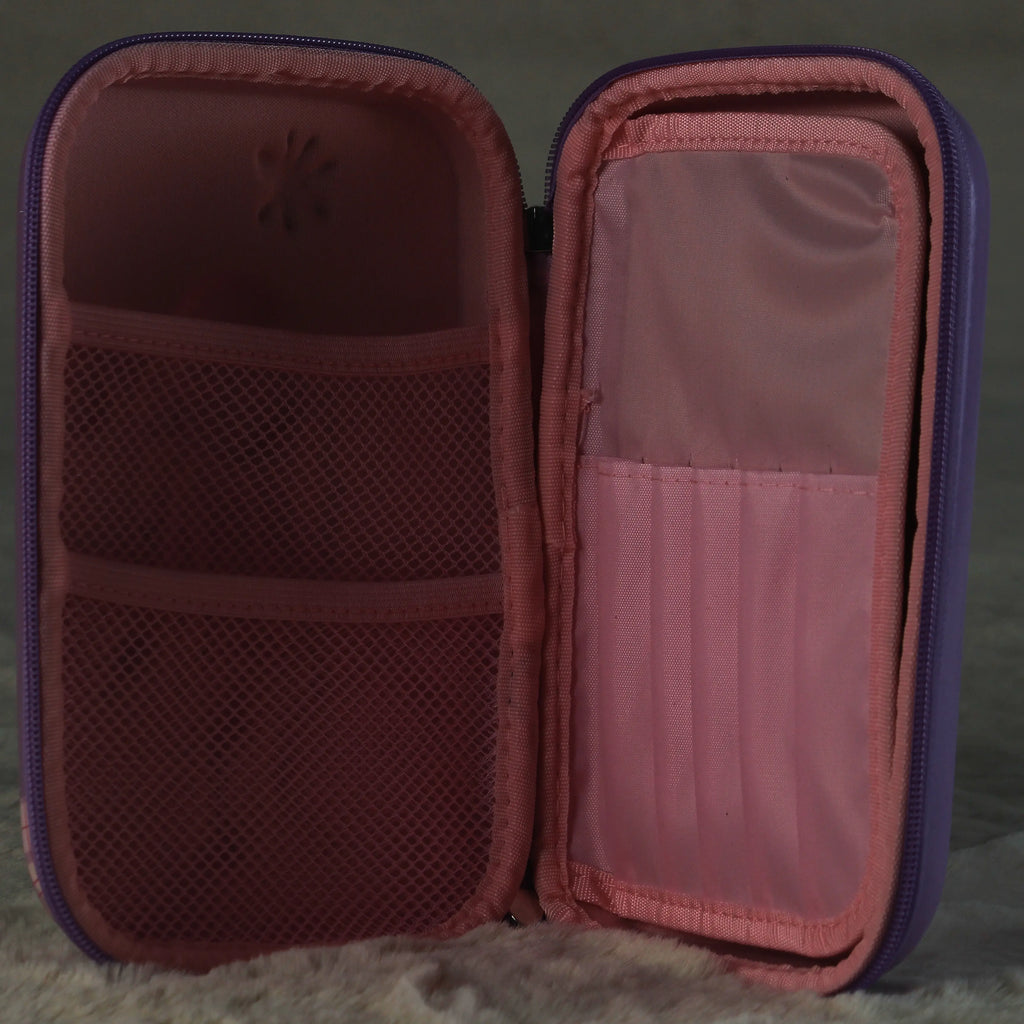 Pretty Girl Purple Fashion Hard Pencil Case – Large