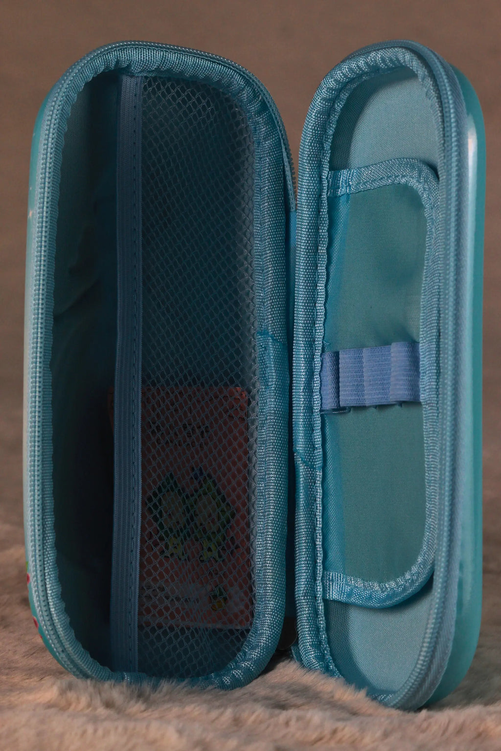 Princess Castle Aqua Blue Hard Shell Medium Pencil Case for Kids | Cute Princess Stationery Box | School Supply Organizer Pakistan