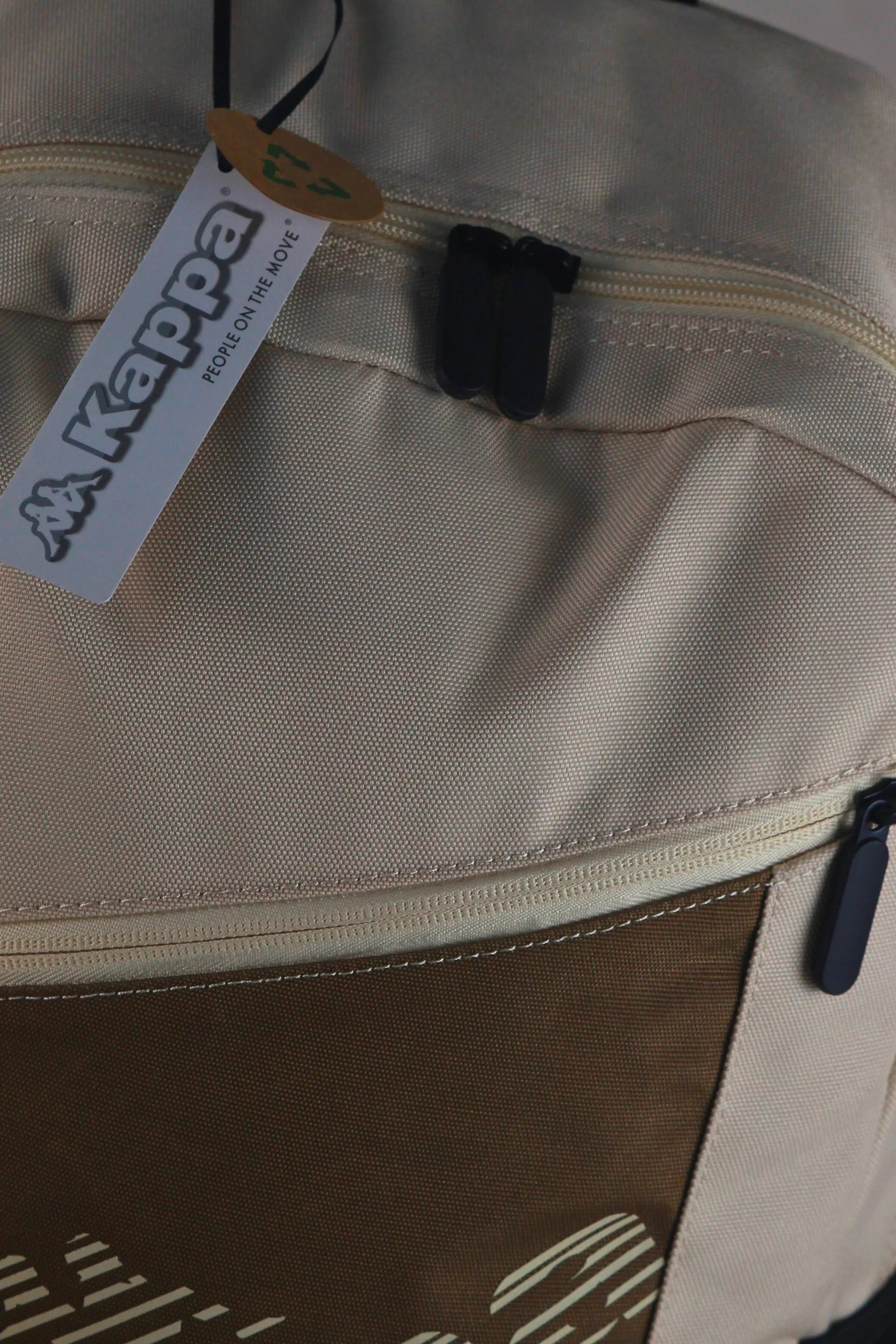 Kappa Sports Backpack – Beige/Brown | Polyester, School & Travel