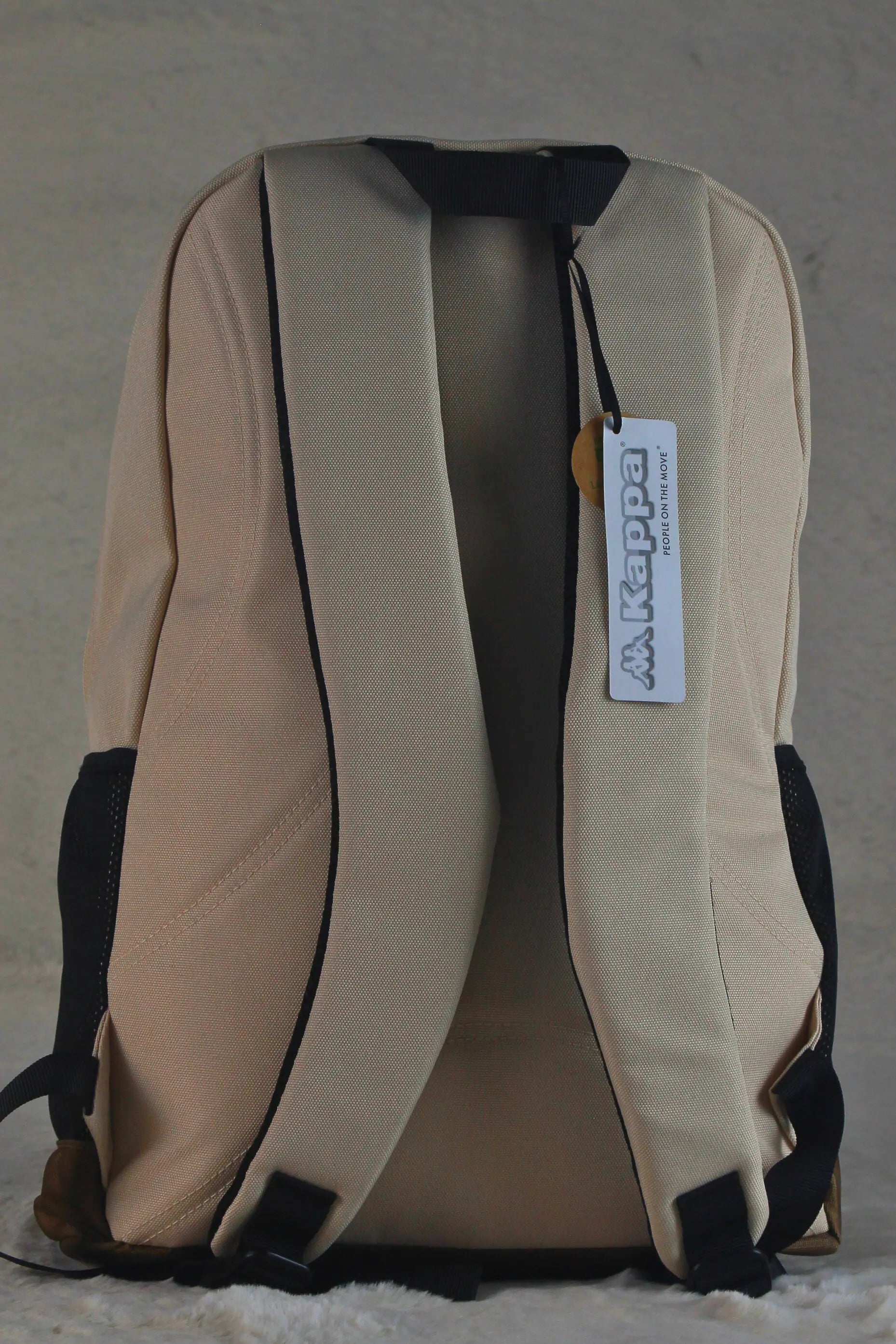 Kappa Sports Backpack – Beige/Brown | Polyester, School & Travel