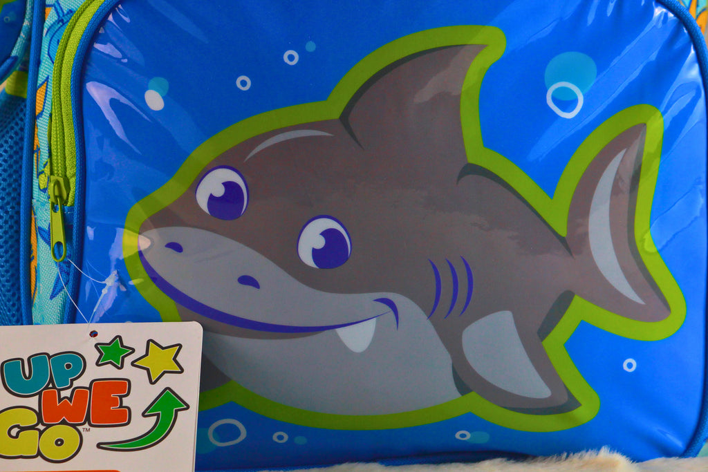 UP WE GO Shark Kids Backpack – Blue | School, Kindergarten & Travel Bag