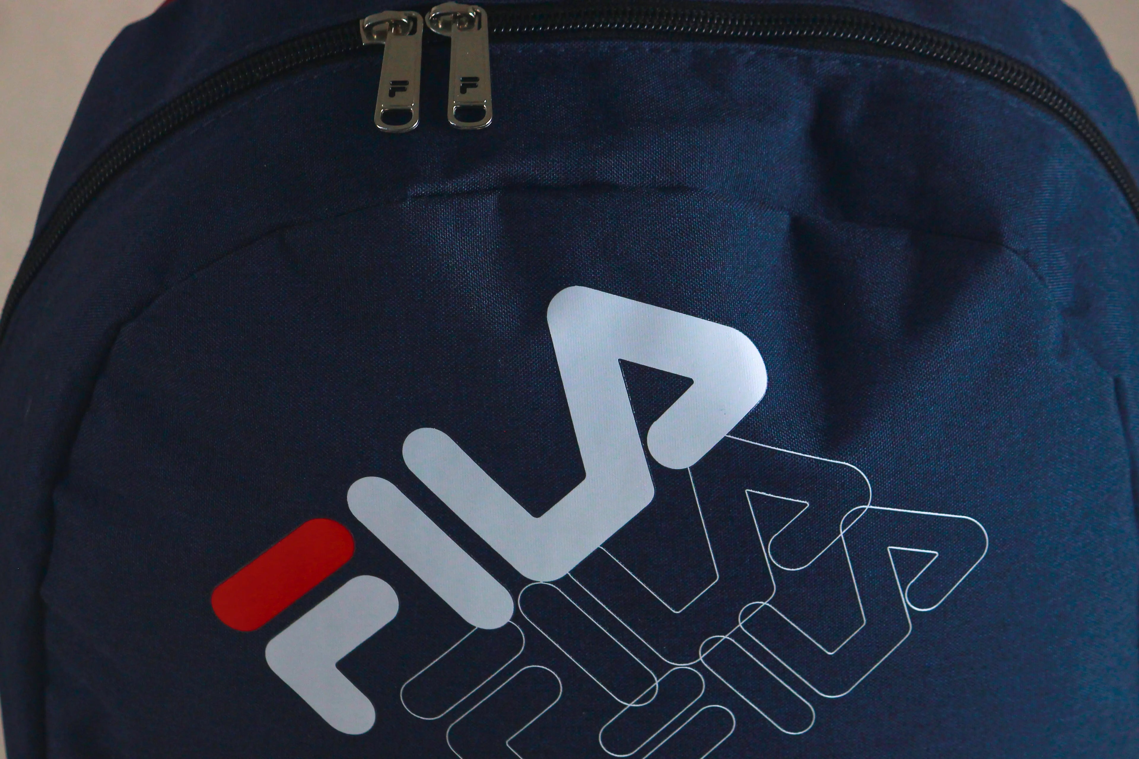 Fila Classic Navy & Maroon Logo Backpack – Durable Polyester School, Gym & Travel Bag