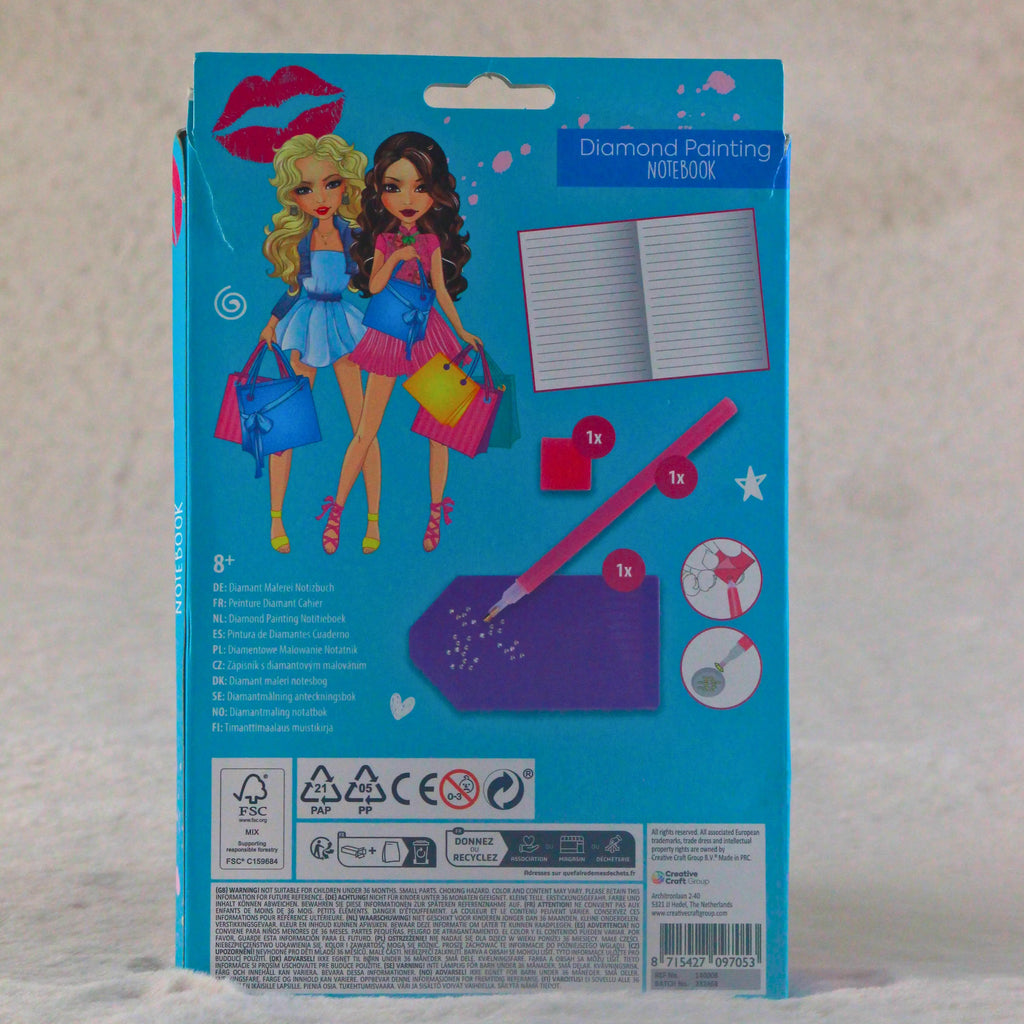 Diamond Painting Notebook – Besties Shopping Edition | A5 Lined DIY Craft Journal for Kids