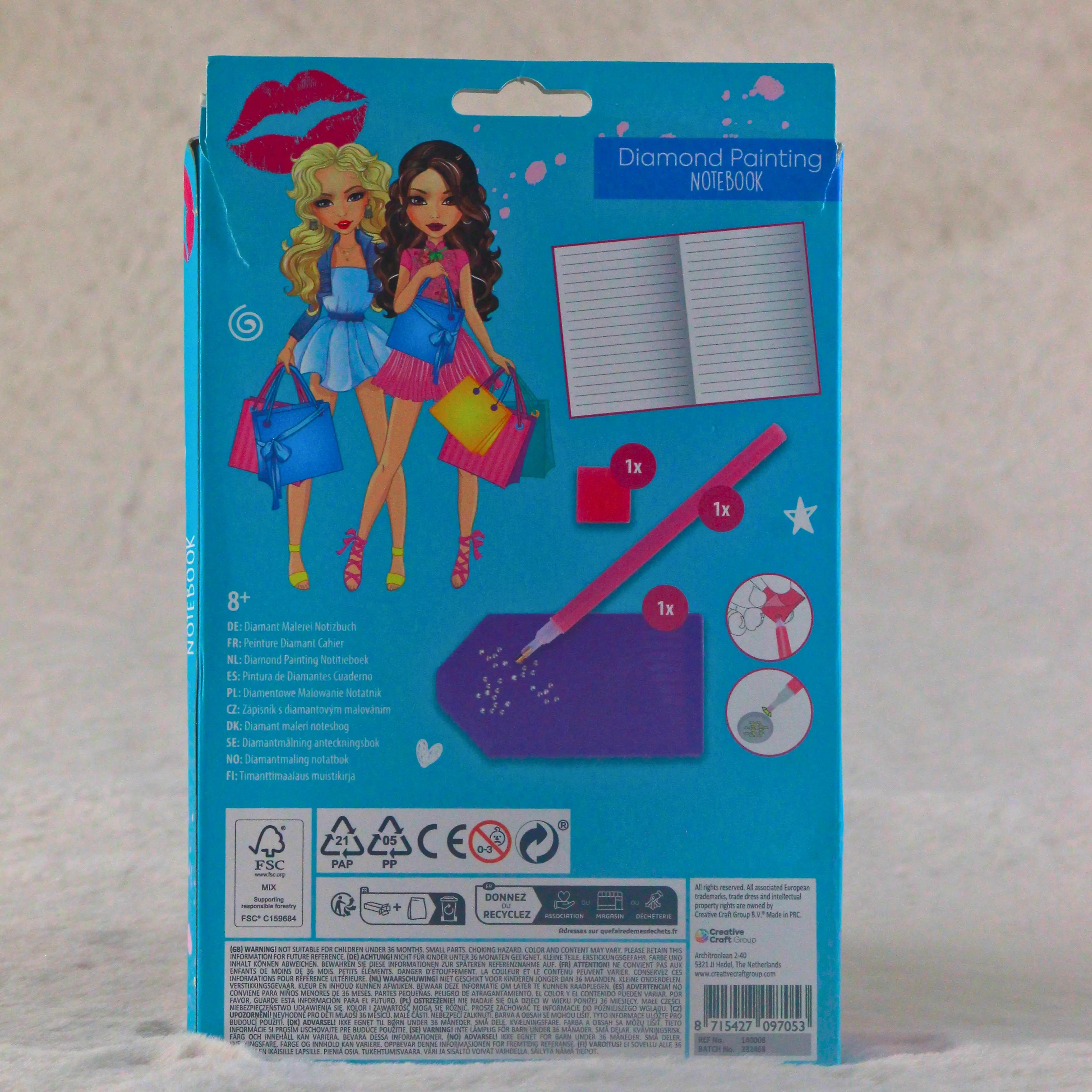 Diamond Painting Notebook – Besties Shopping Edition | A5 Lined DIY Craft Journal for Kids