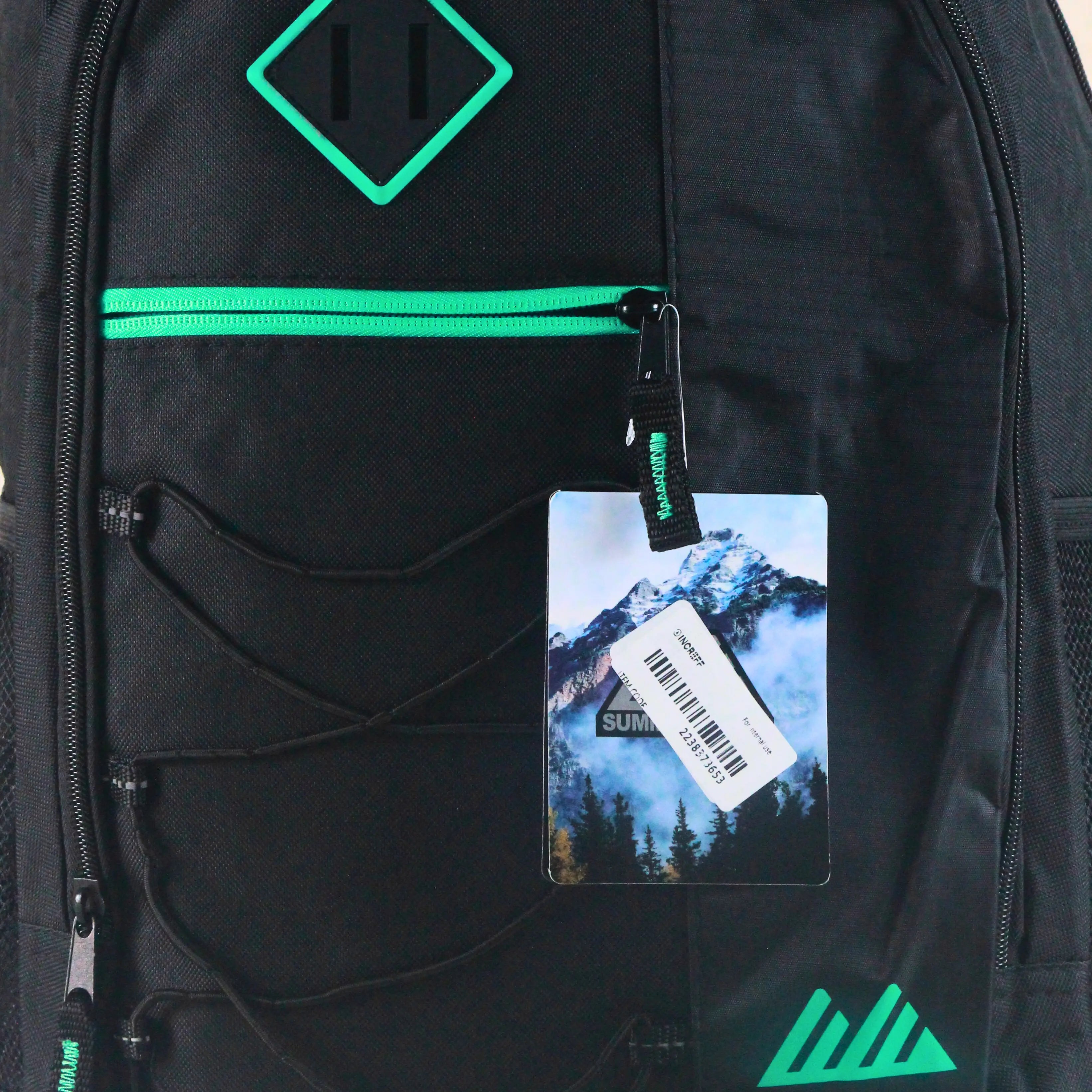 Summit Ridge 18" Black + Mint Bungee Daypack – University & Travel Backpack