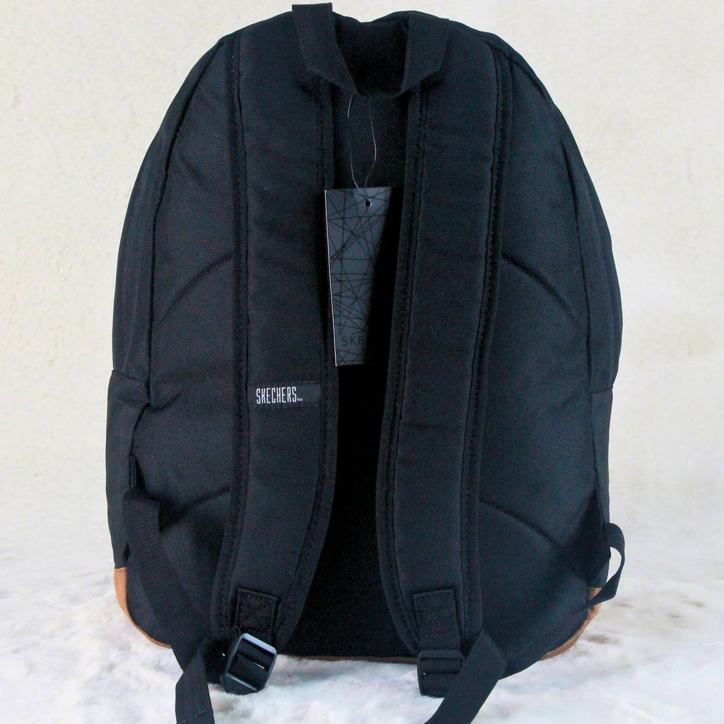 Skechers Matte Pitch Black Backpack – Branded Imported – Daily / University / Travel Use