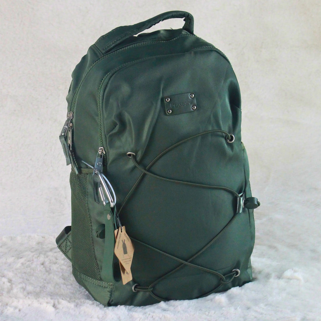 Bearpaw Army Moss Green Trail Backpack – Branded Imported – Outdoor / University / Travel Utility