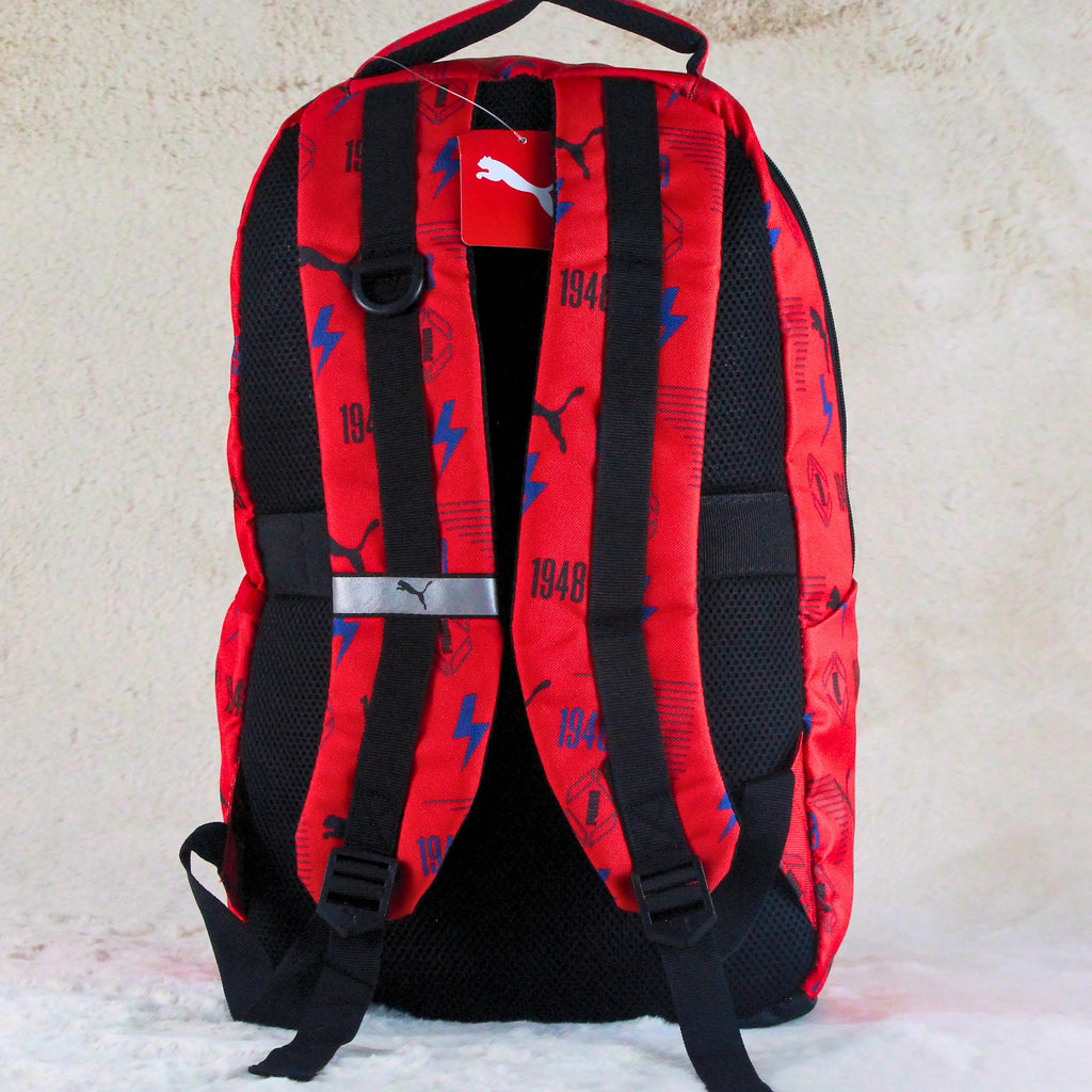 PUMA 1948 Thunder Red Print Backpack – Premium Sports Travel School Bag | Branded Imported