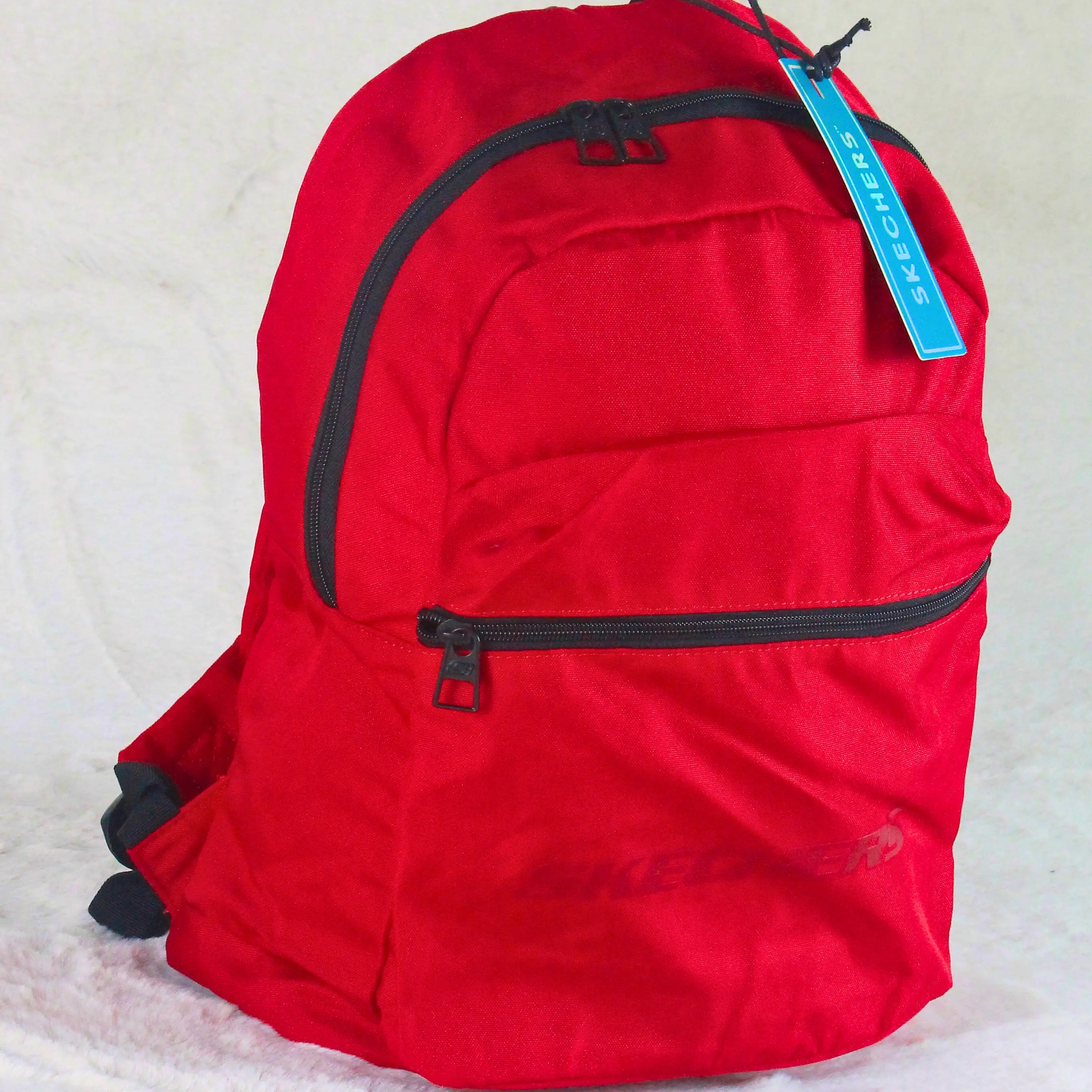 Skechers Classic Red Backpack – Durable Polyester School, Gym & Travel Bag