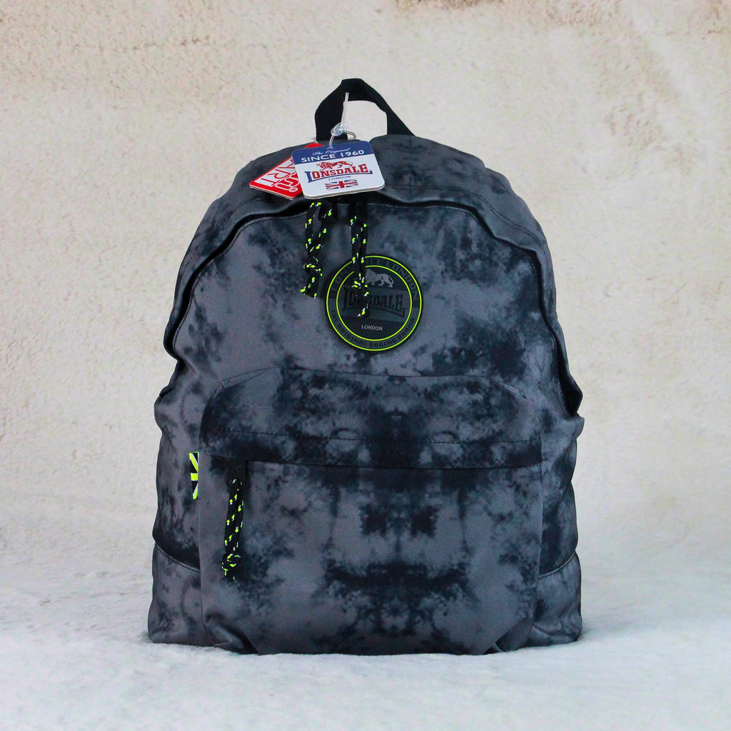 Lonsdale London Storm Grey Marble Backpack – Lightweight Casual Travel & Uni Bag