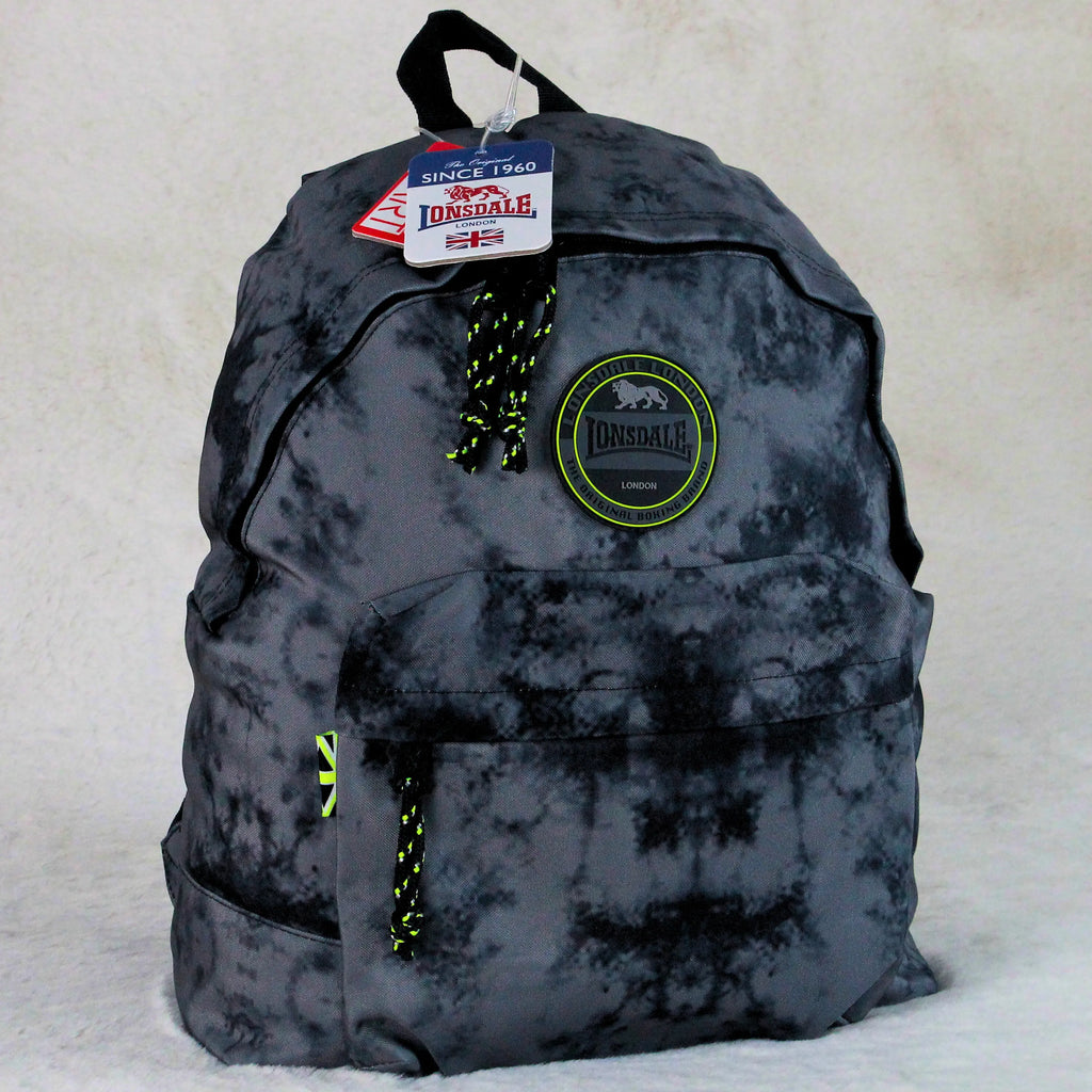 Lonsdale London Storm Grey Marble Backpack – Lightweight Casual Travel & Uni Bag