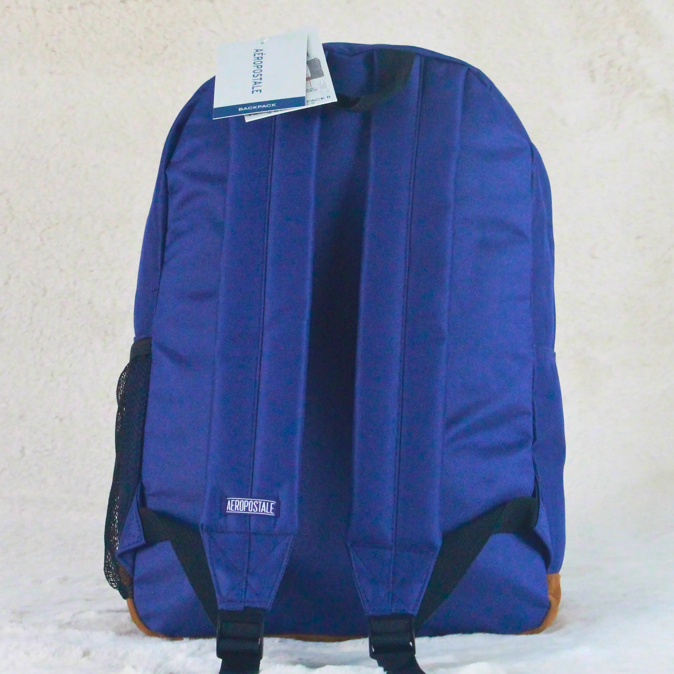 Aeropostale Deep Navy Heritage Graphic Backpack – 1987 Bear Crest / Suede Brown Base – Imported