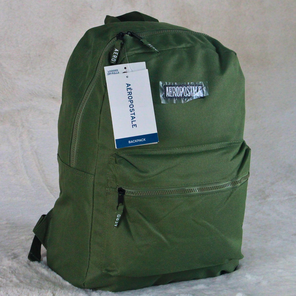 Aeropostale Olive Green Imported Backpack – Casual Everyday Travel Bag