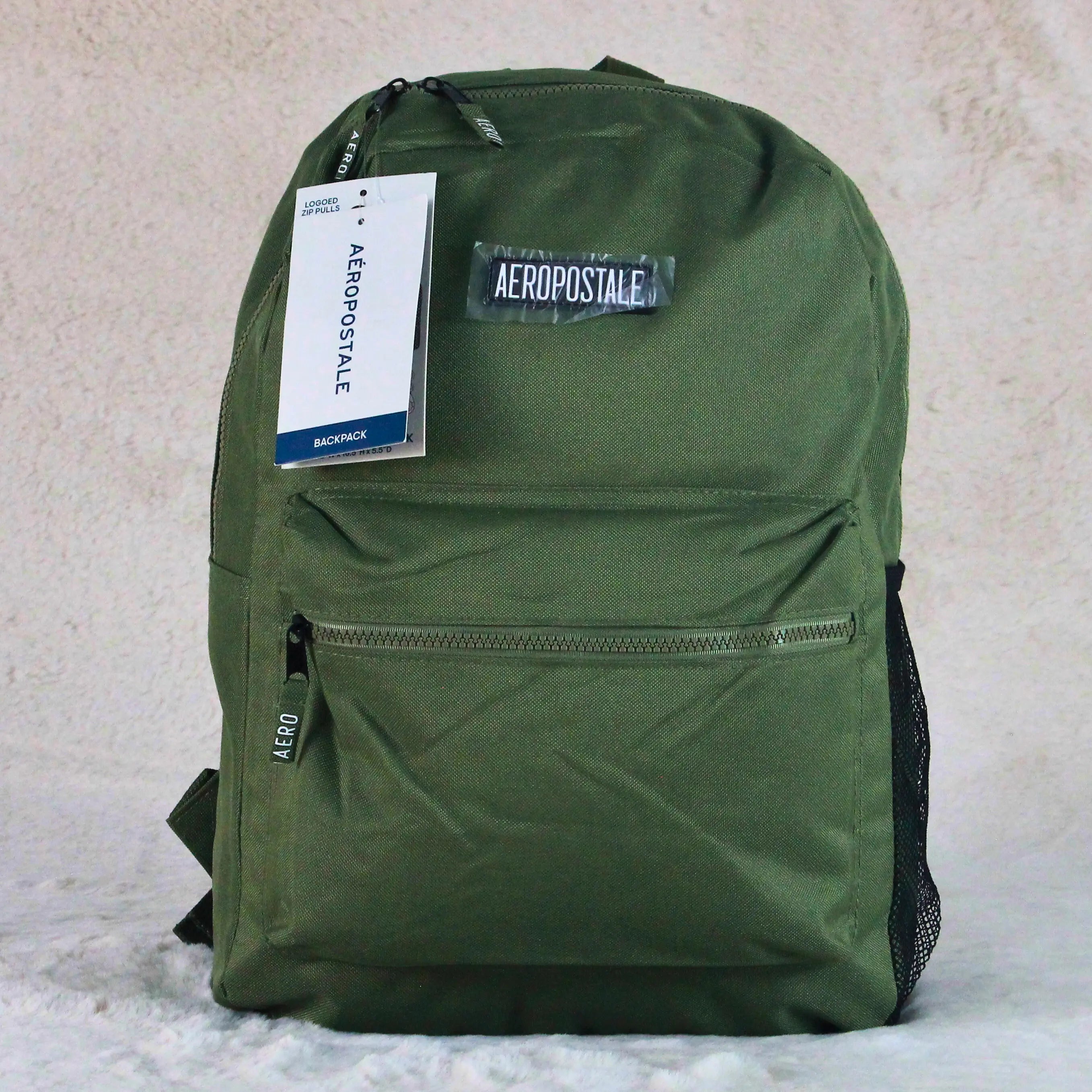 Aeropostale Olive Green Imported Backpack – Casual Everyday Travel Bag