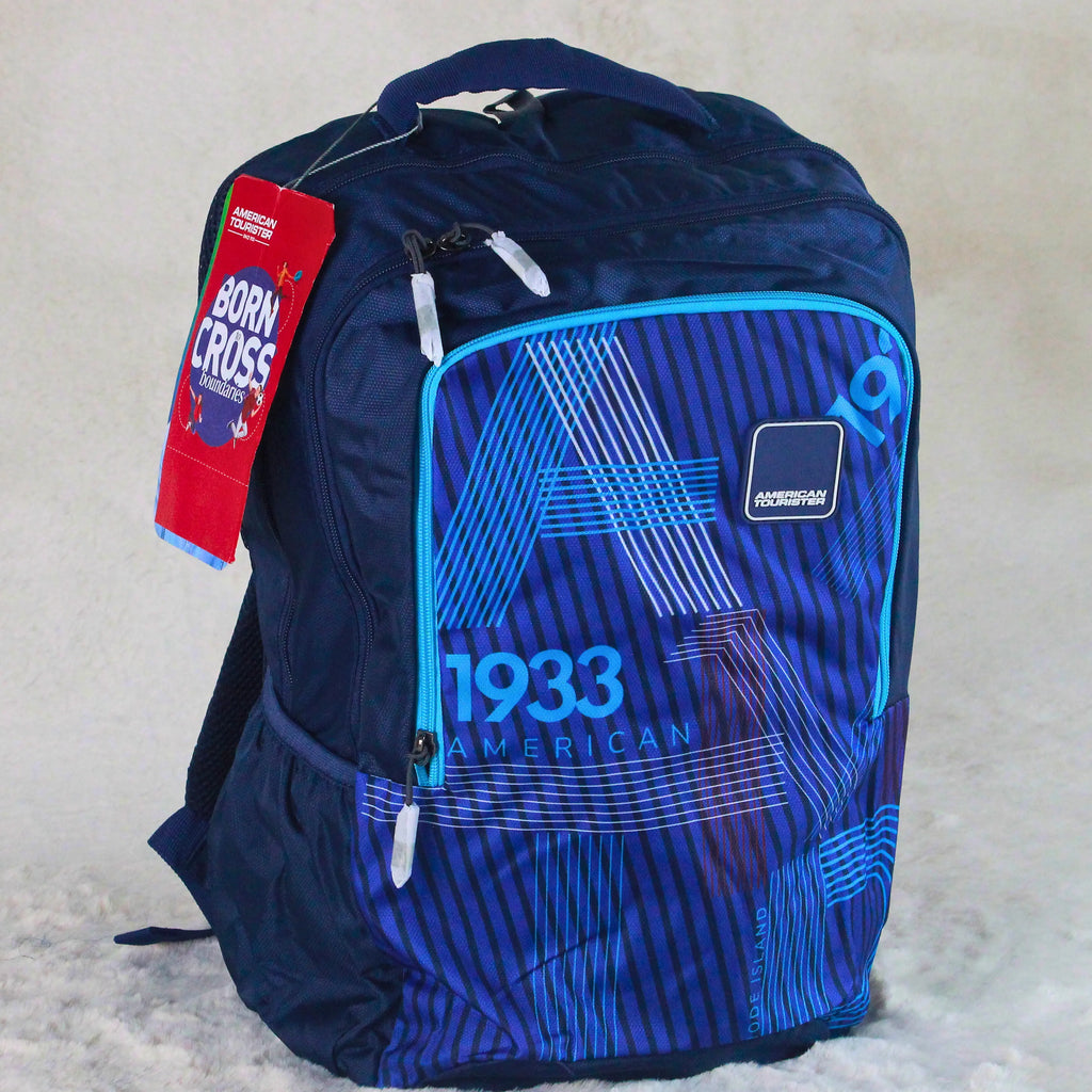 American Tourister 1933 Printed Navy Blue Backpack – Imported – Premium Quality