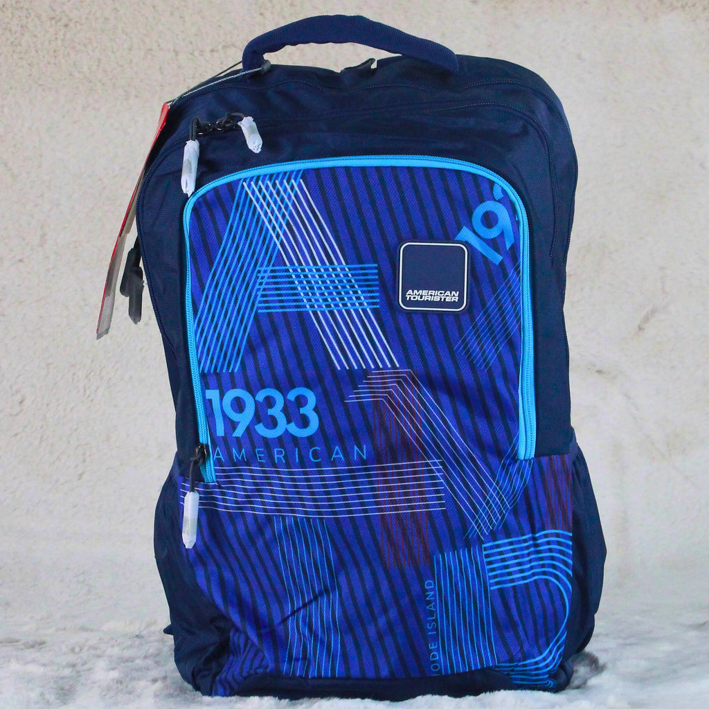American Tourister 1933 Printed Navy Blue Backpack – Imported – Premium Quality