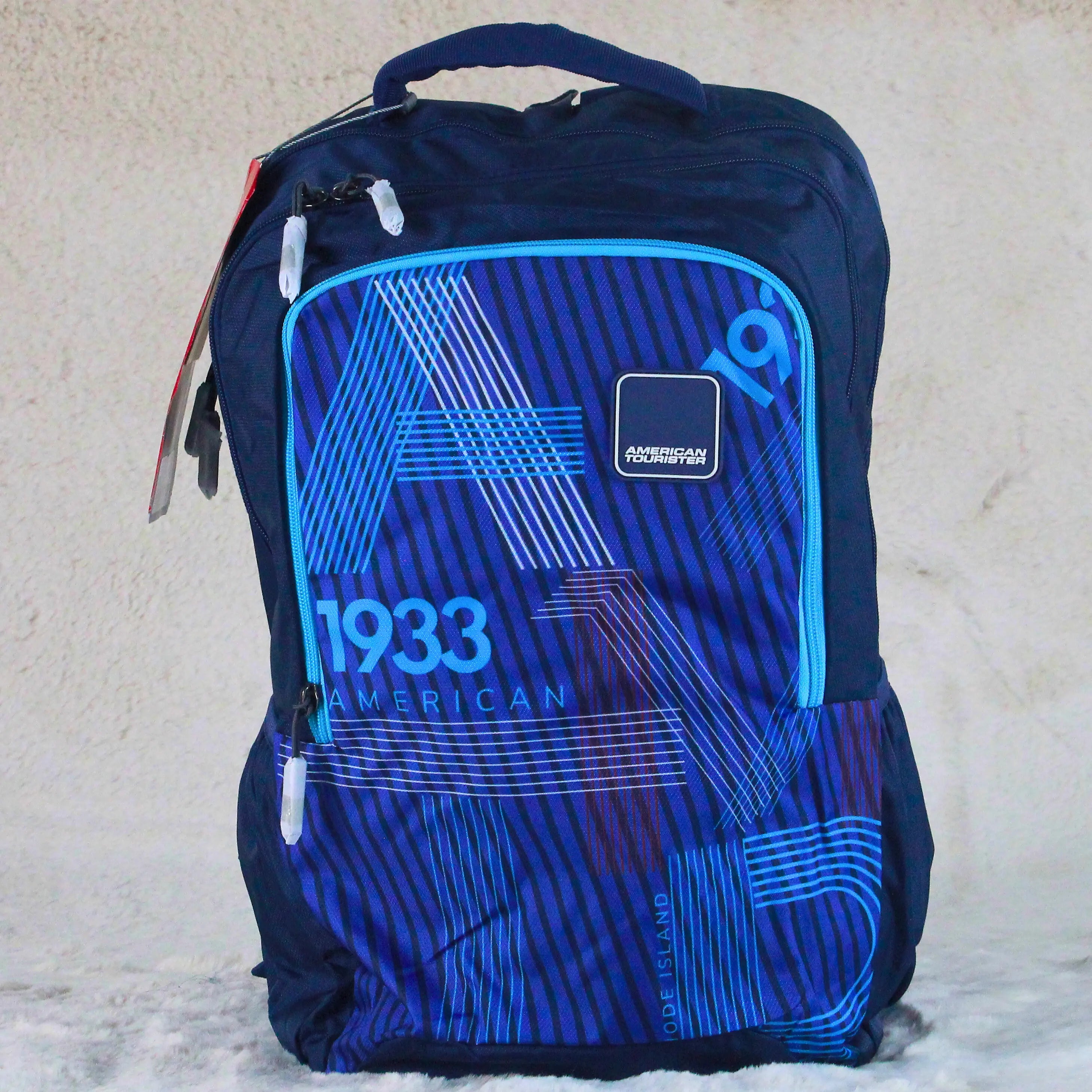 American Tourister 1933 Printed Navy Blue Backpack – Imported – Premium Quality