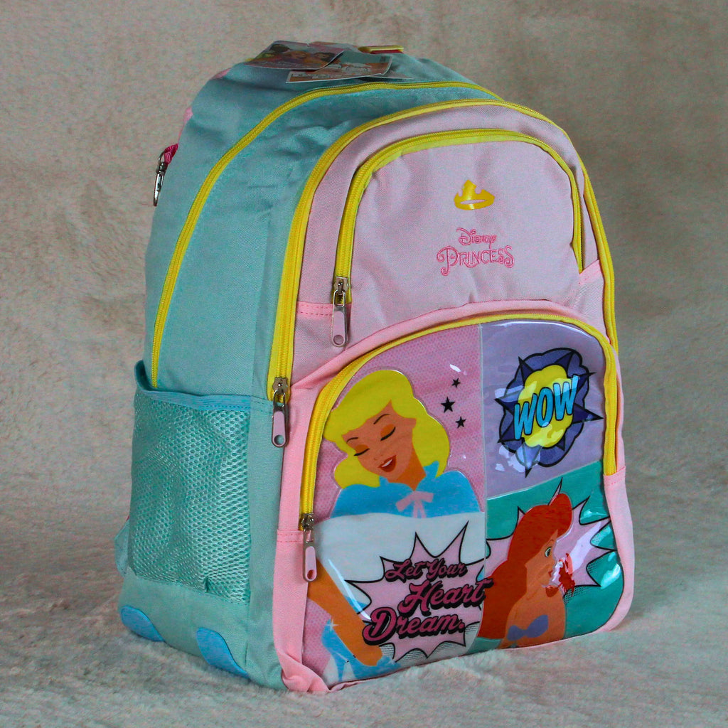Disney Princess Pastel Comic Graphic Premium School Bag – Kids Girls Backpack – Large Capacity