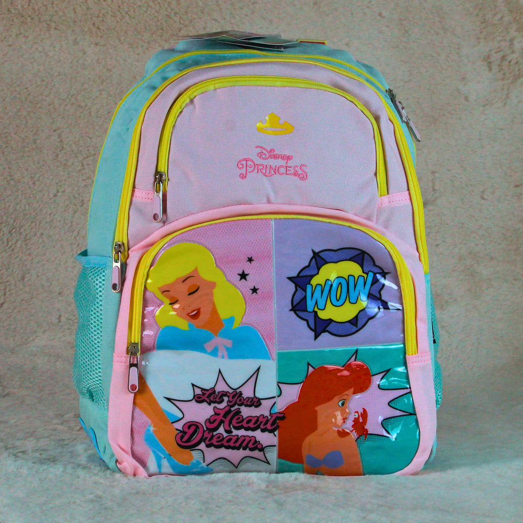 Disney Princess Pastel Comic Graphic Premium School Bag – Kids Girls Backpack – Large Capacity