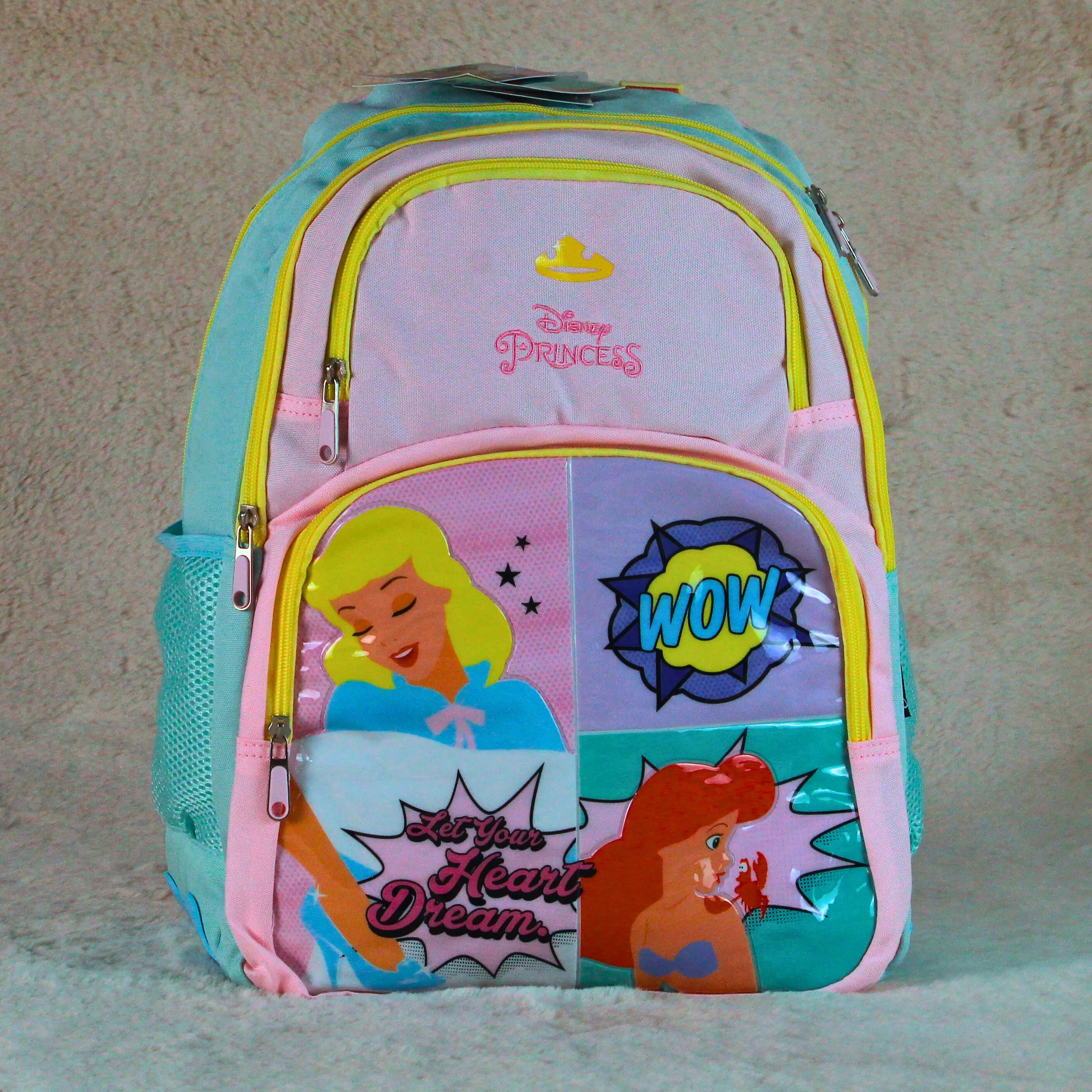 Disney Princess Pastel Comic Graphic Premium School Bag – Kids Girls Backpack – Large Capacity