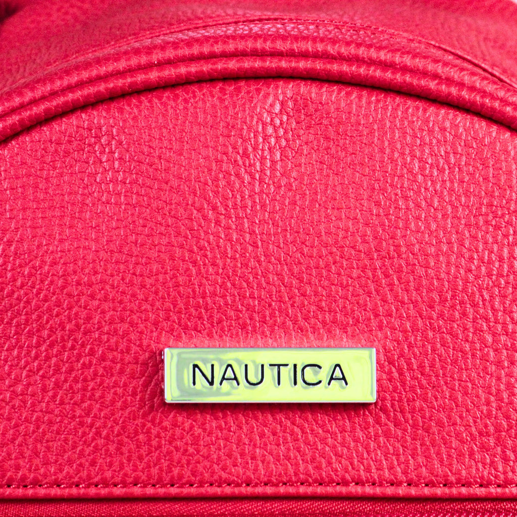 Nautica Mini Red Backpack – Imported Stylish PU Leather Casual, Travel & Everyday Bag